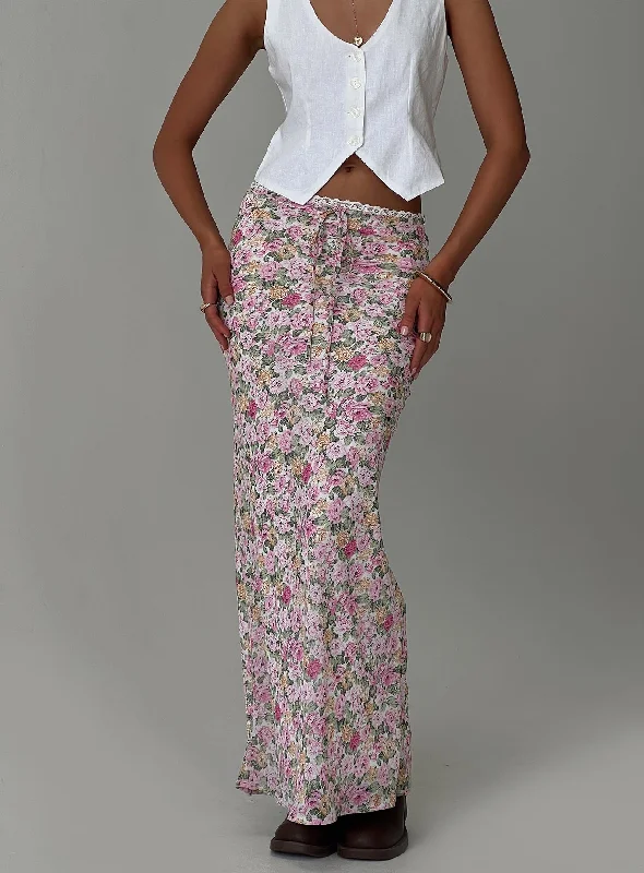 Emily Maxi Skirt Pink Floral